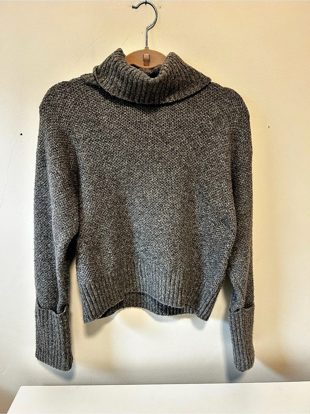 Pink Rose Gray Cowl Neck Sweater Size Small NWT